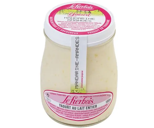 Yaourt mandarine amandes Le Fierbois