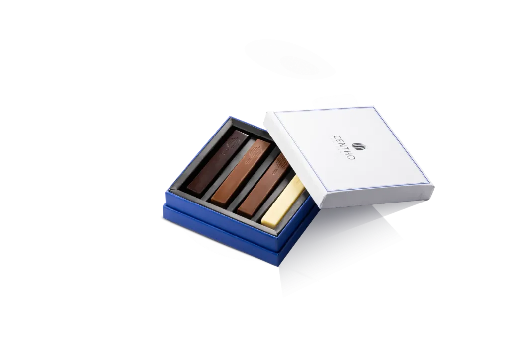 Coffret 4 barres chocolatées praliné Centho