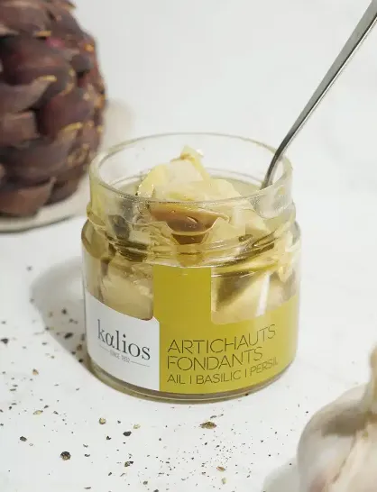 Artichauts fondants ail basilic persil Kalios