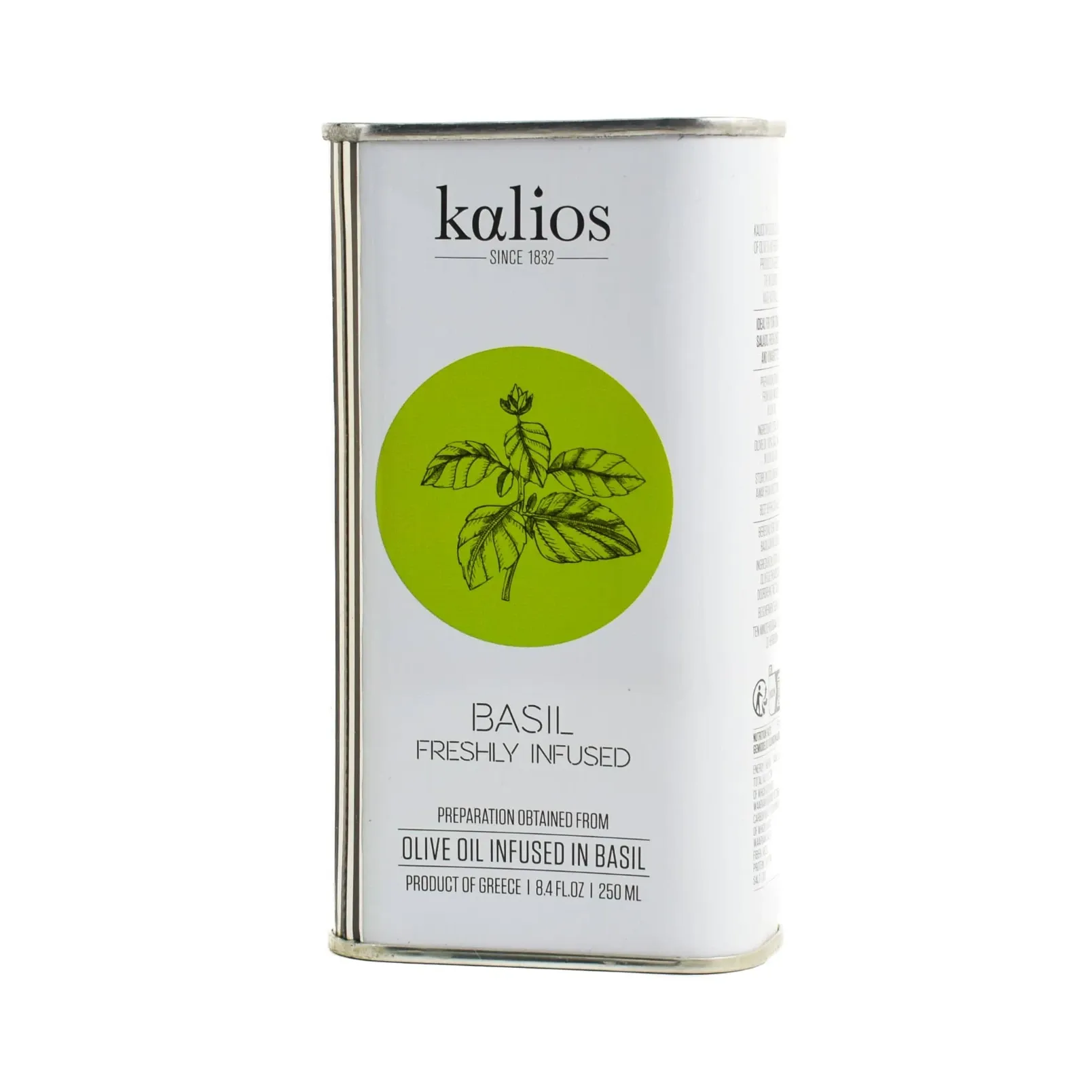 Huile d'olive Kalios basilic frais infusé